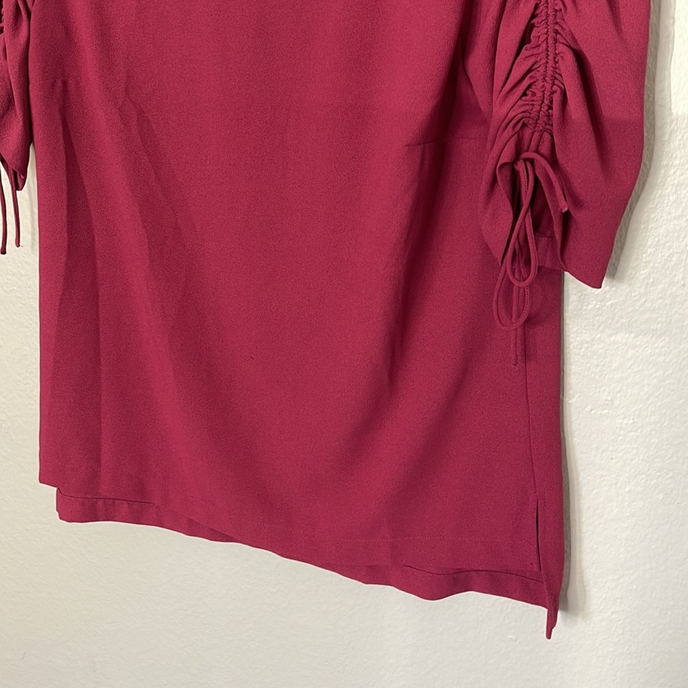 1. State Ruched Detail Tie Sleeve Blouse In Plumberry - Picture 6 of 13